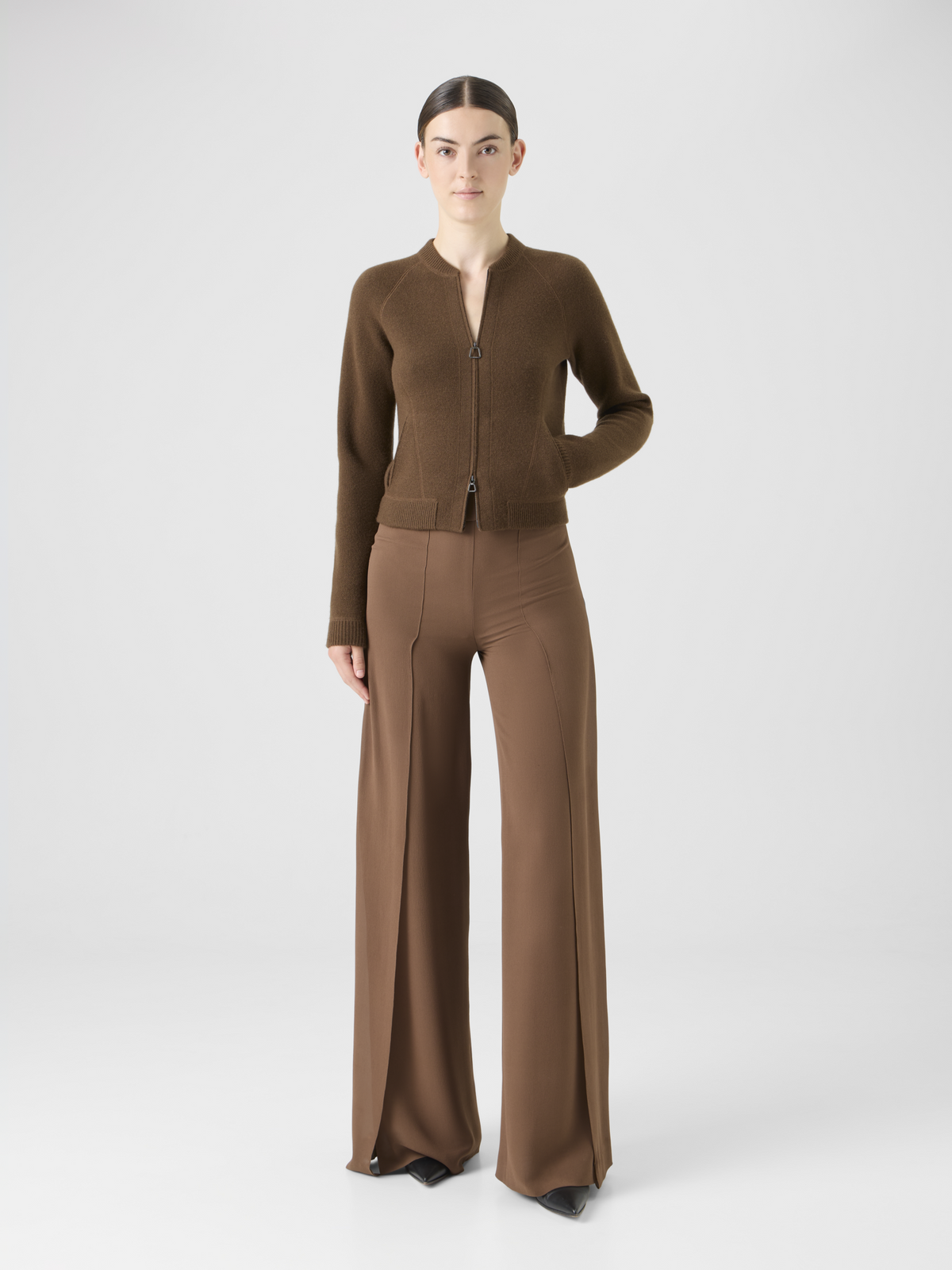 Designer Short Cashmere Piqué Cardigan #editorial