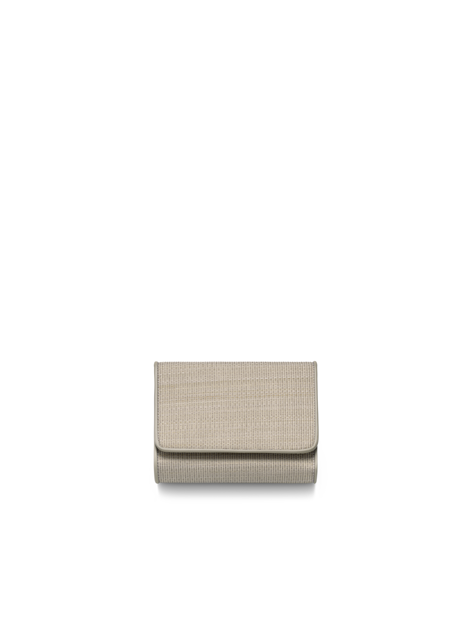 Designer Tri-Fold Wallet in Horsehair Fabric - ecru