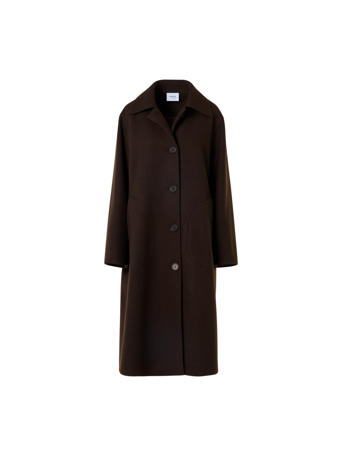 Designer Heavy Taglio Vivo Long Car Coat - brown