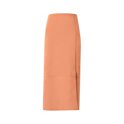 Long Pencil Skirt in Nubuck Lamb Leather
