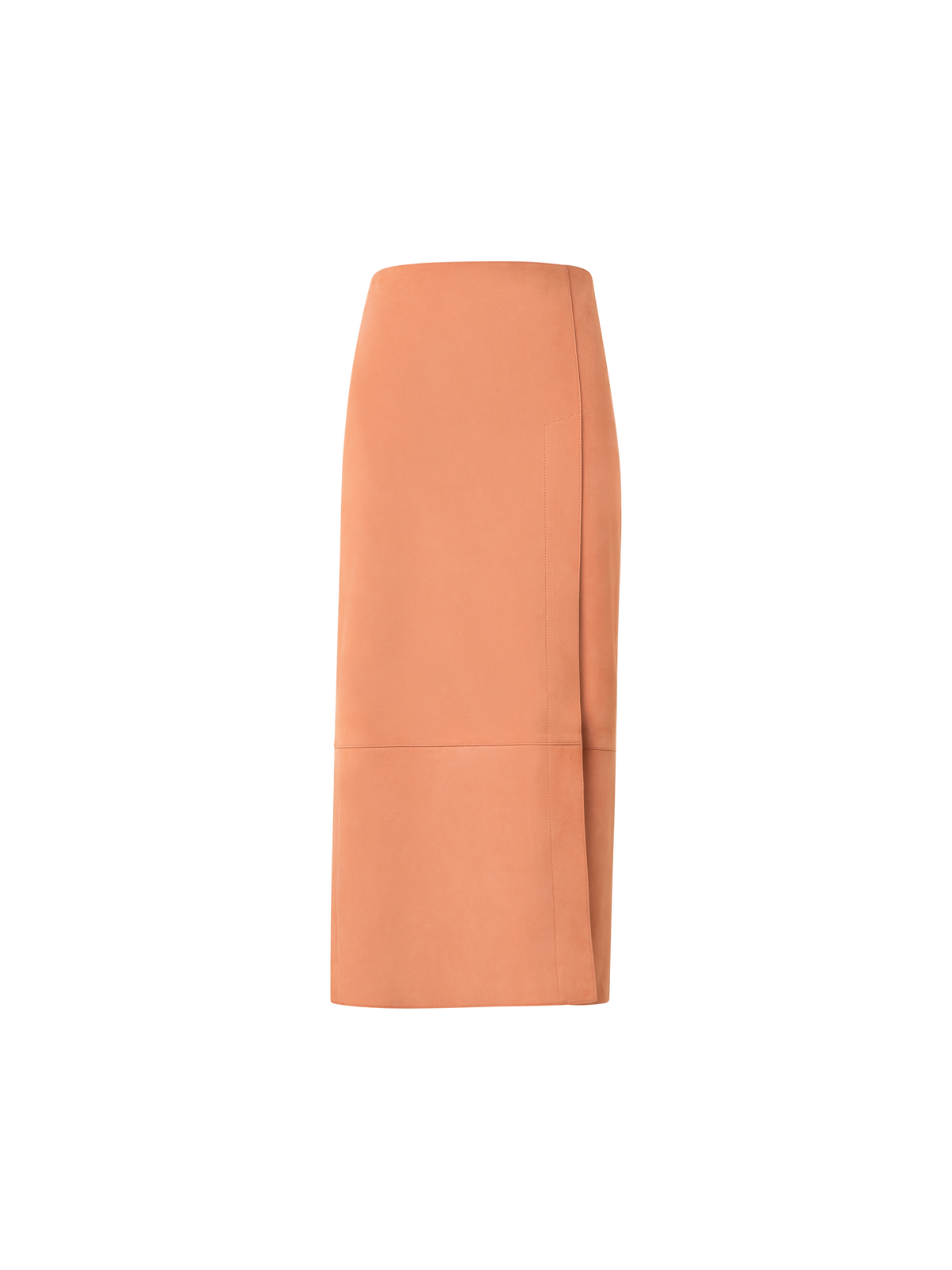 Designer Long Pencil Skirt in Nubuck Lamb Leather - pastel - beige - orange