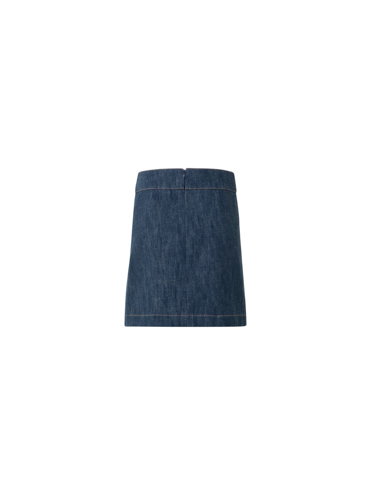 Designer Pleated Denim Mini Skirt - navy - blue