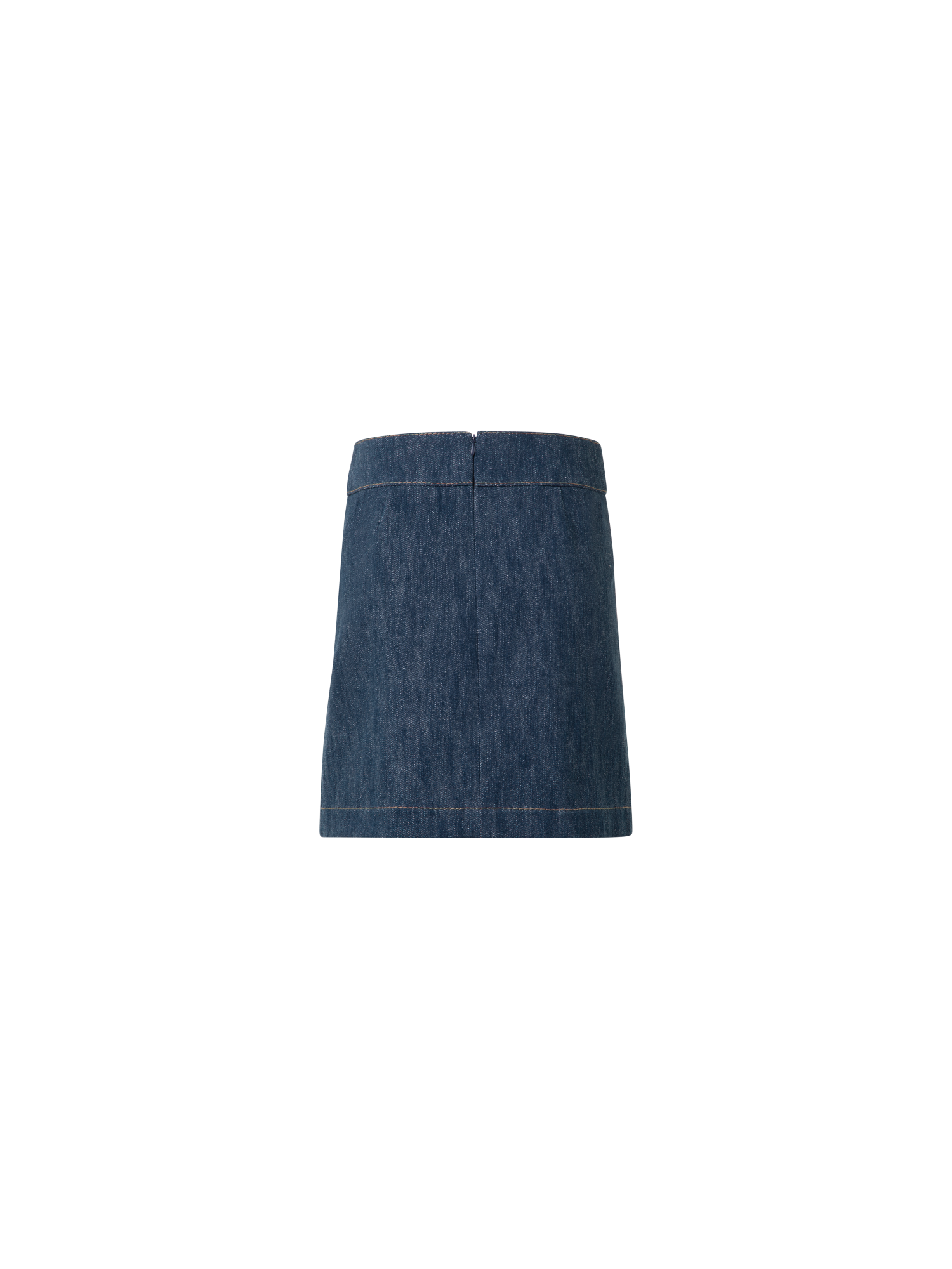 Designer Pleated Denim Mini Skirt - navy - blue