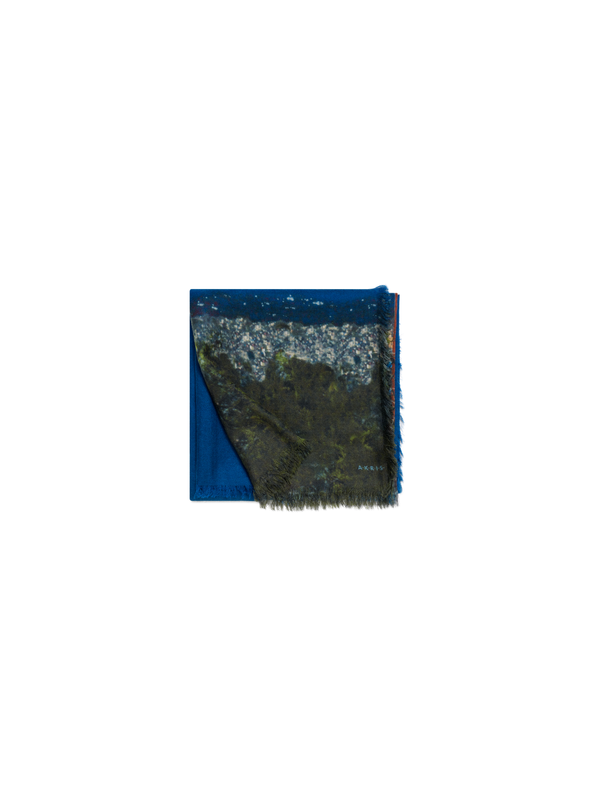 Designer Barragan Towers print scarf - navy - blue - multicolor