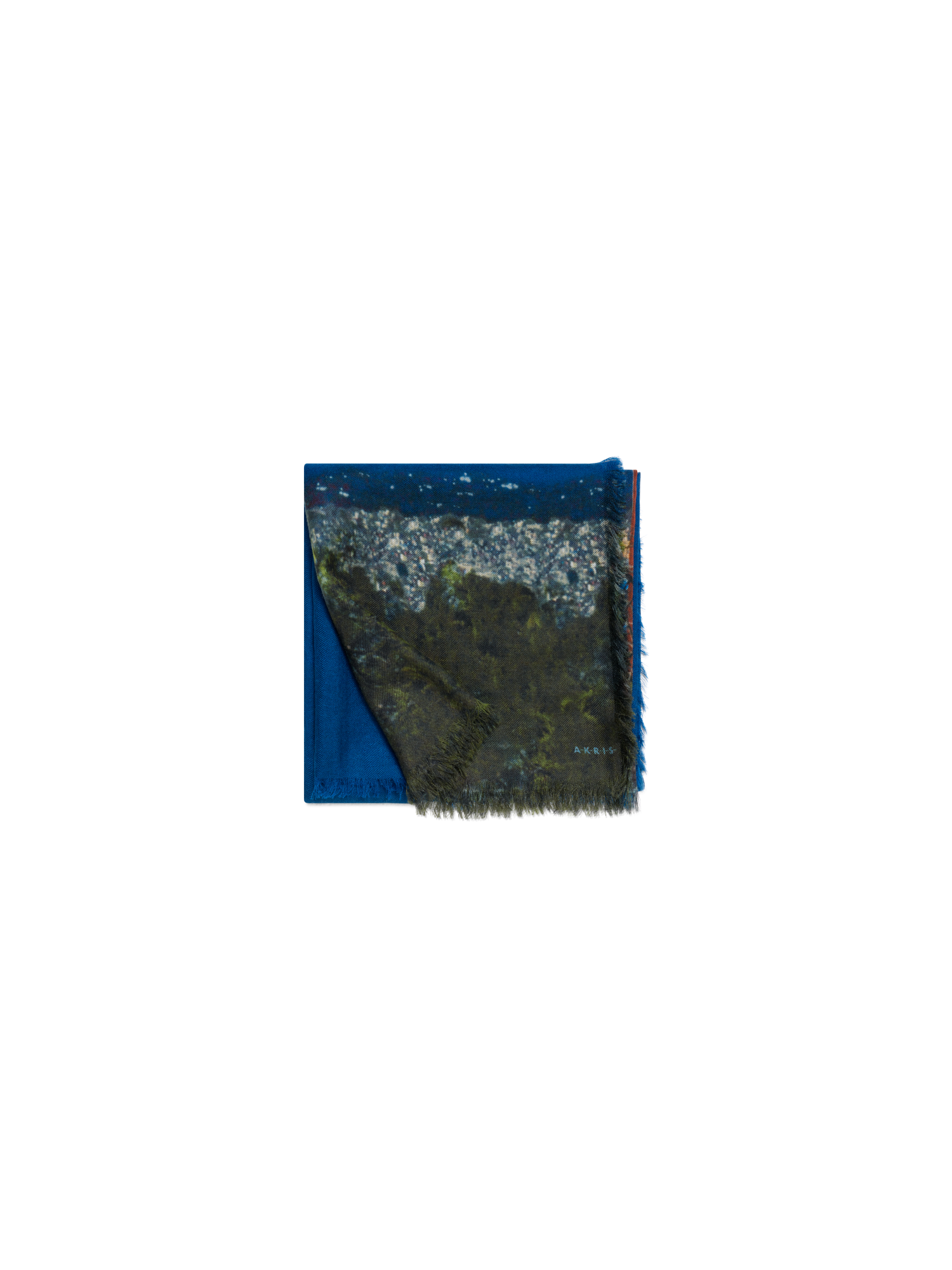 Designer Barragan Towers print scarf - navy - blue - multicolor