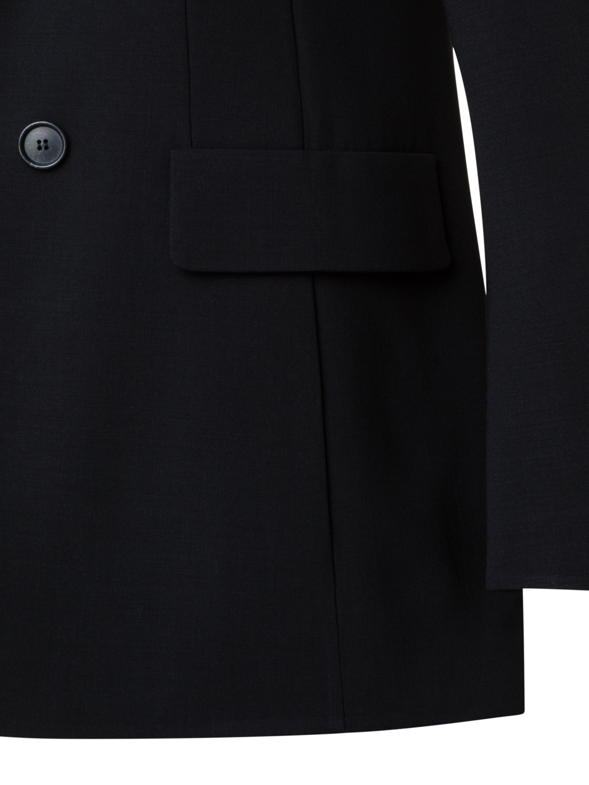 Designer Long Jacket in Wool Double-Face - black