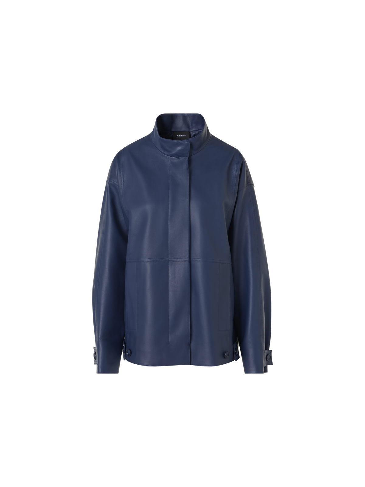 Designer Huma Jacket in Lacquered Leather - blue