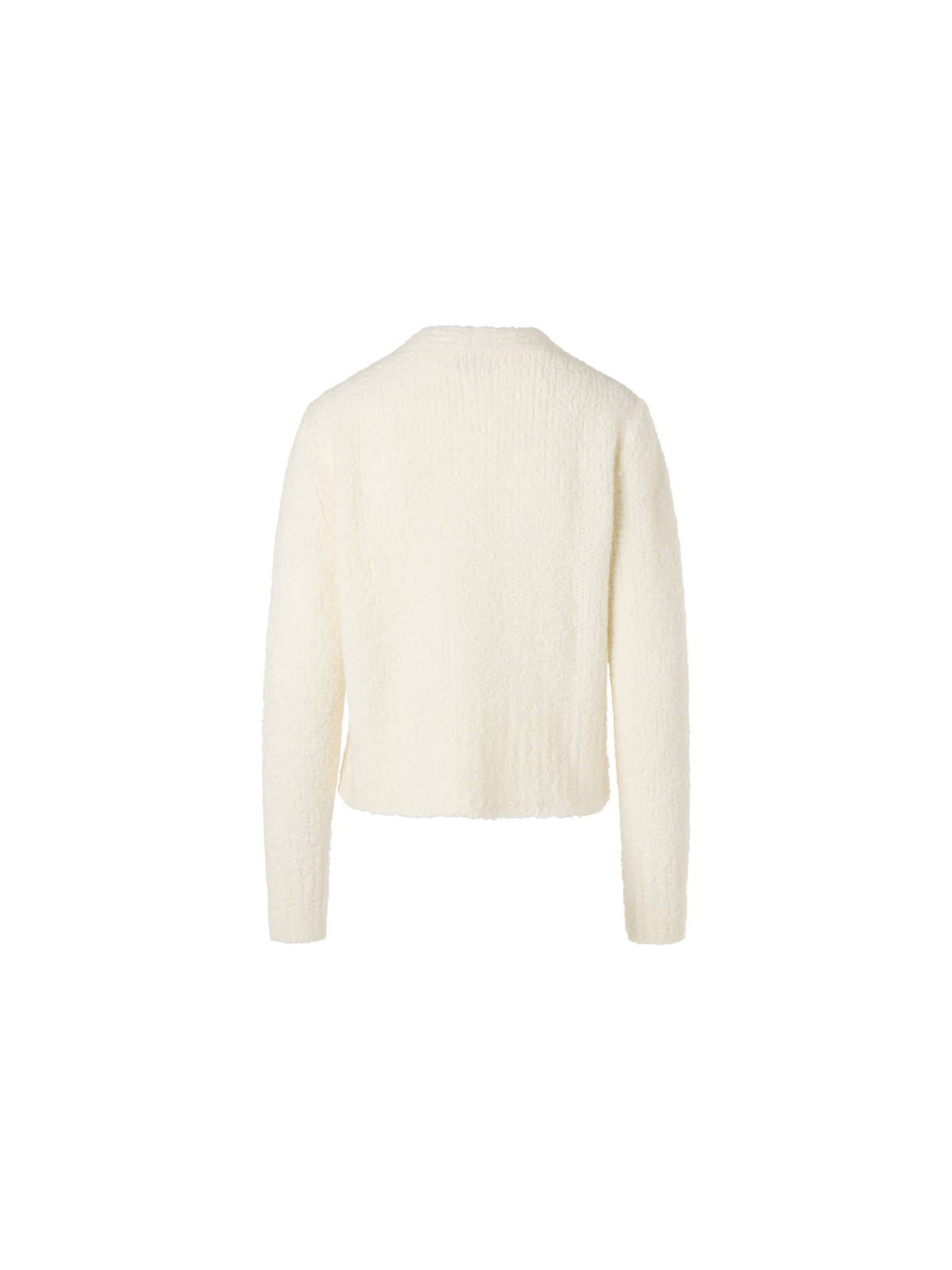 Designer Bracelet-Sleeve Cashmere-Silk Bouclé Knit Short Cardigan - ecru