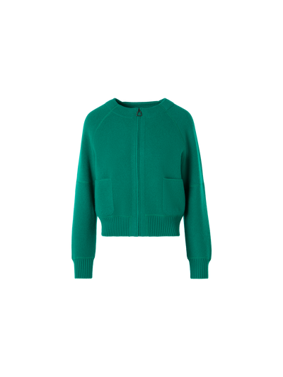 Designer Cashmere-Piqué Knit Cardigan - green