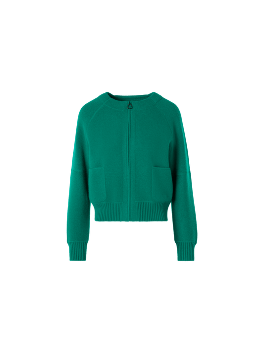 Designer Cashmere-Piqué Knit Cardigan - green