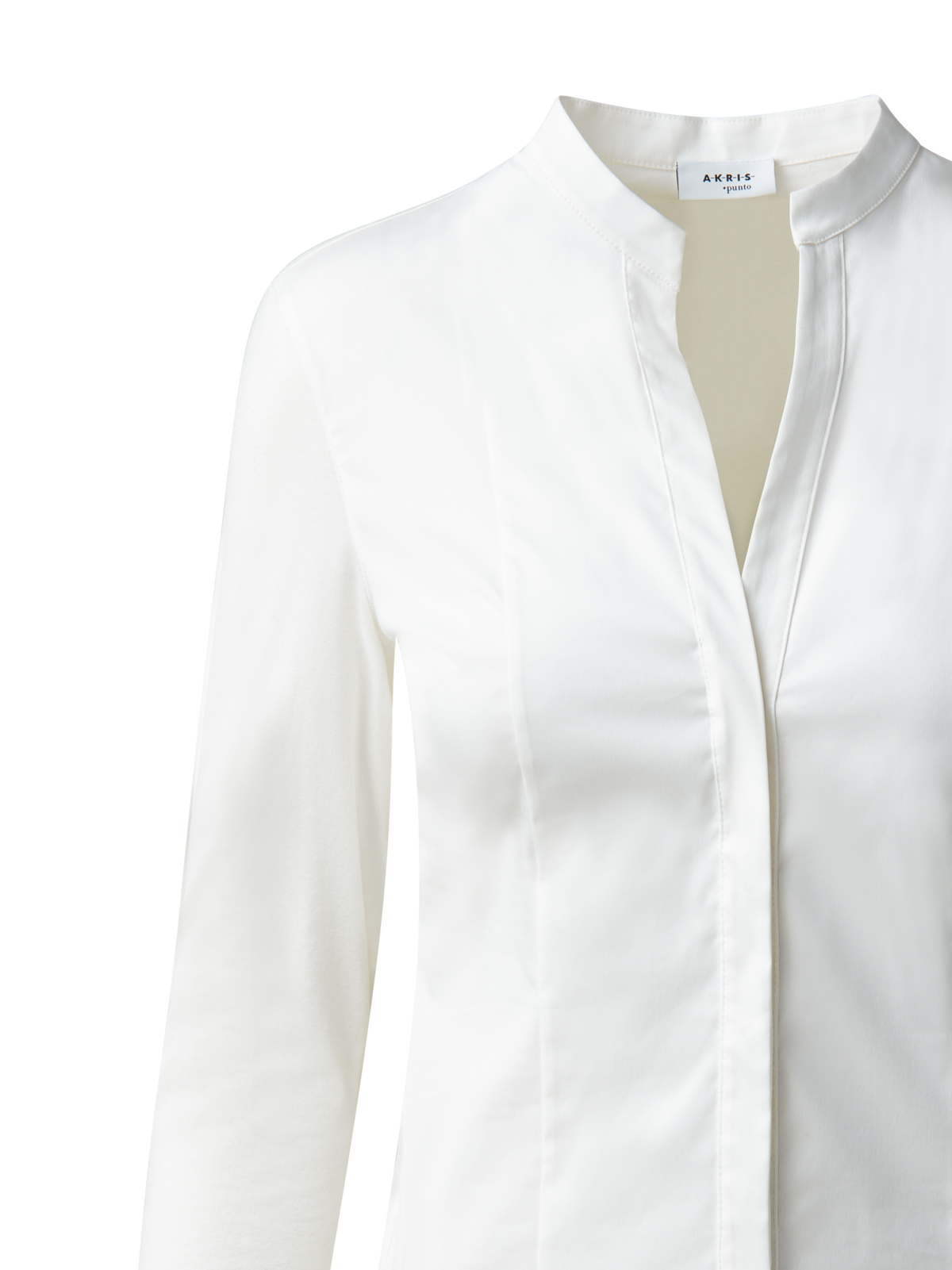 Designer Fabric-mix Blouse - white