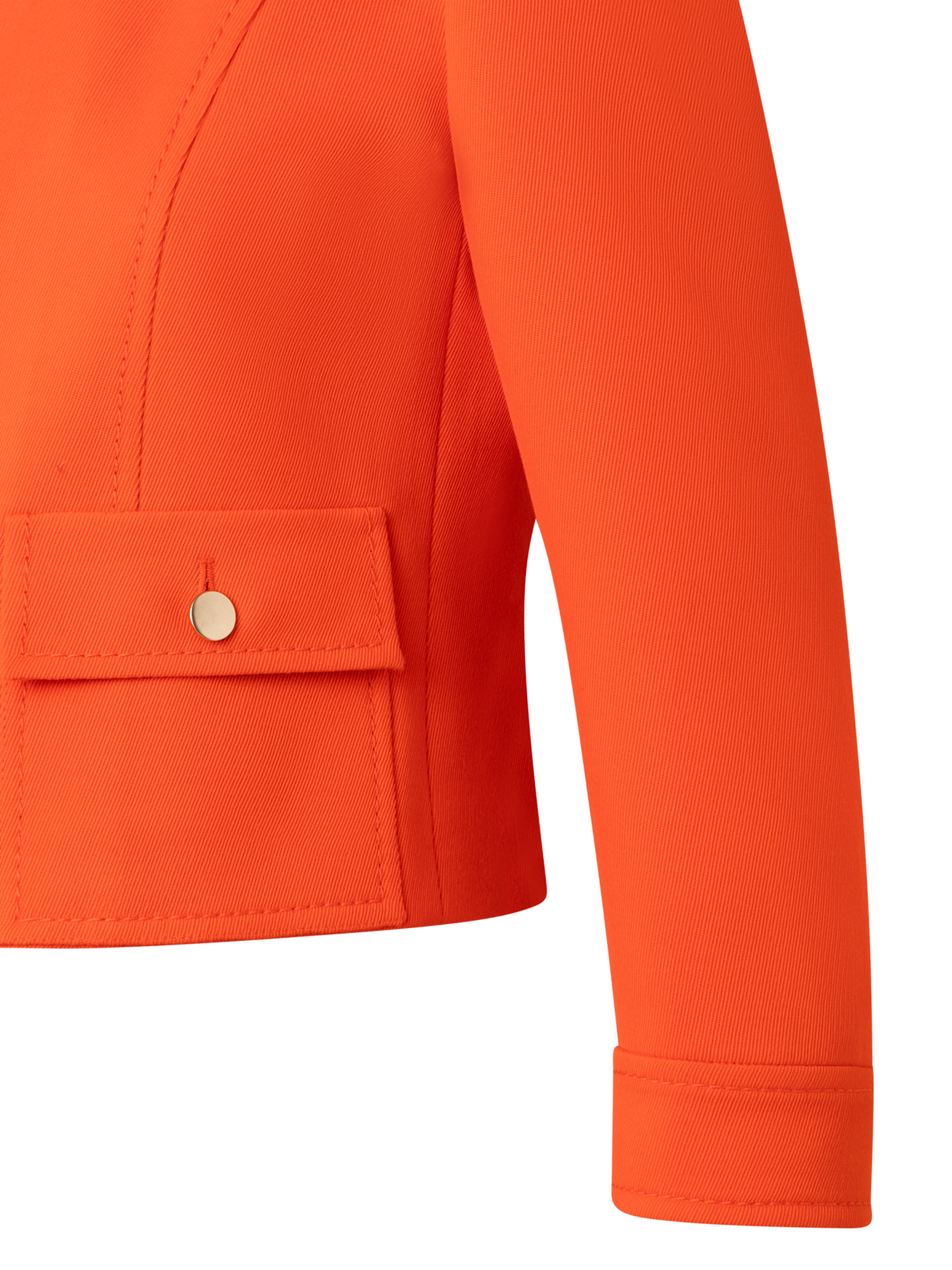 Designer Cropped Jacket in Wool Tricotine - orange