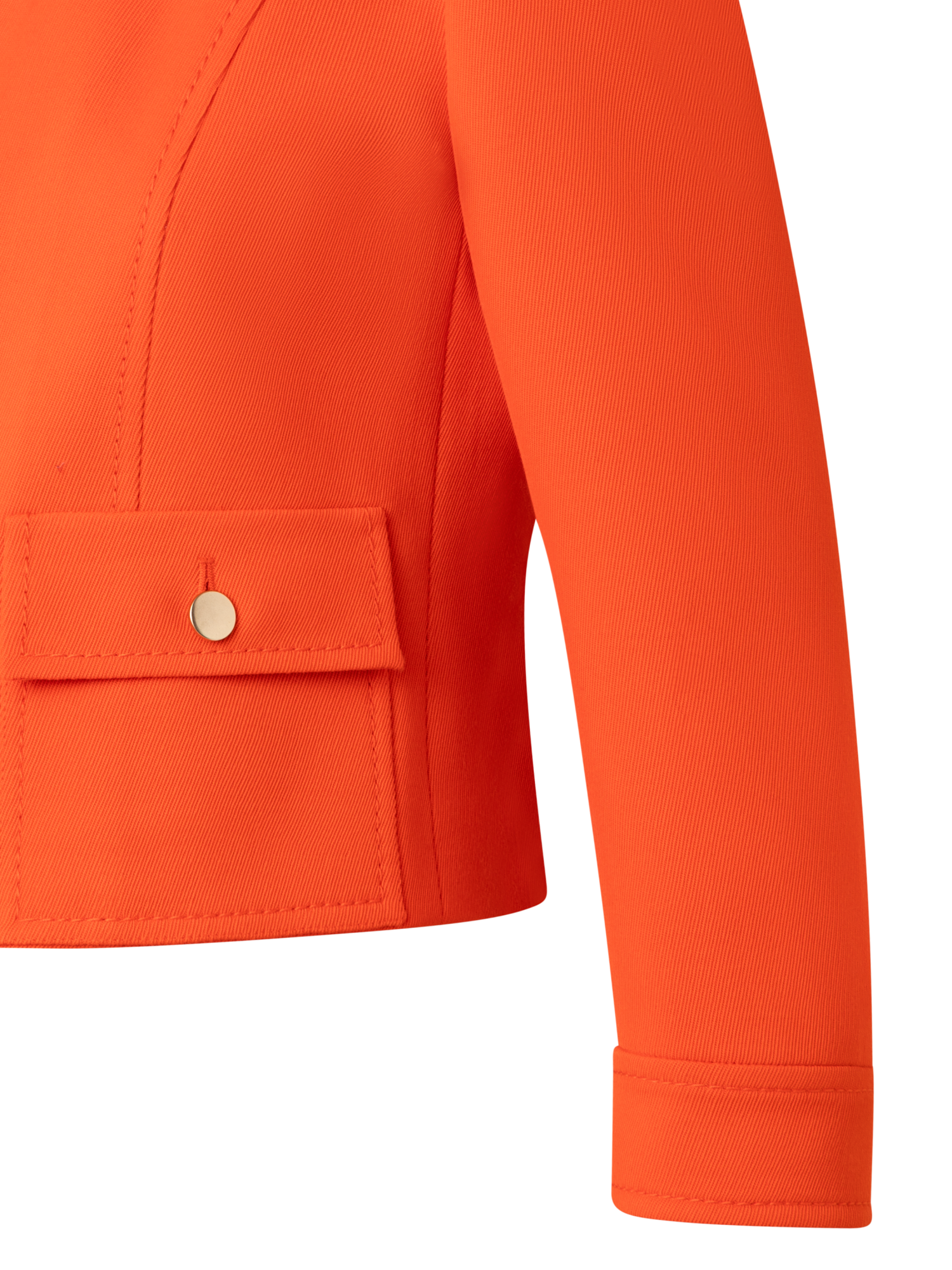 Designer Cropped Jacket in Wool Tricotine - orange