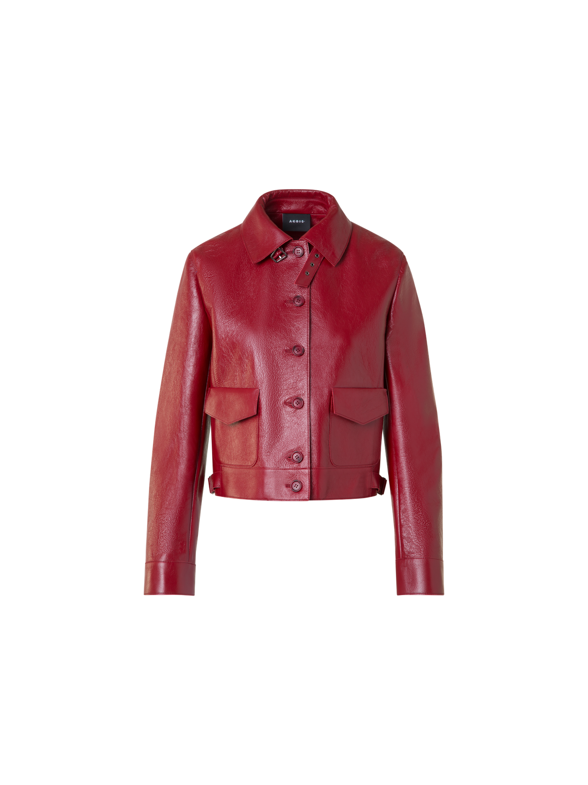 Short Bomber Jacket in Lacquered Leather – Akris