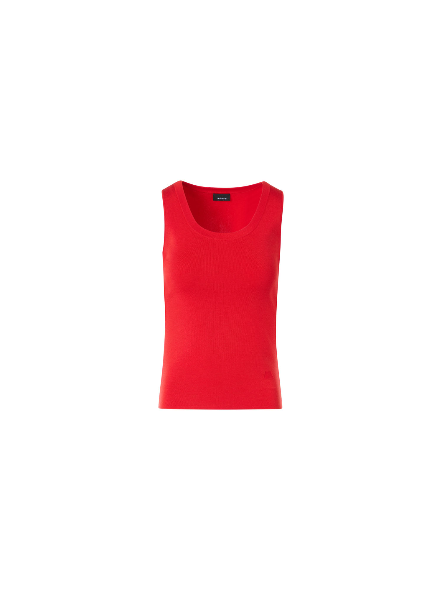 Designer Fitted Stretch Silk Knit Tank Top - red