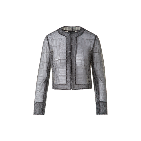 Short Jacket in Square on Tulle Embroidery