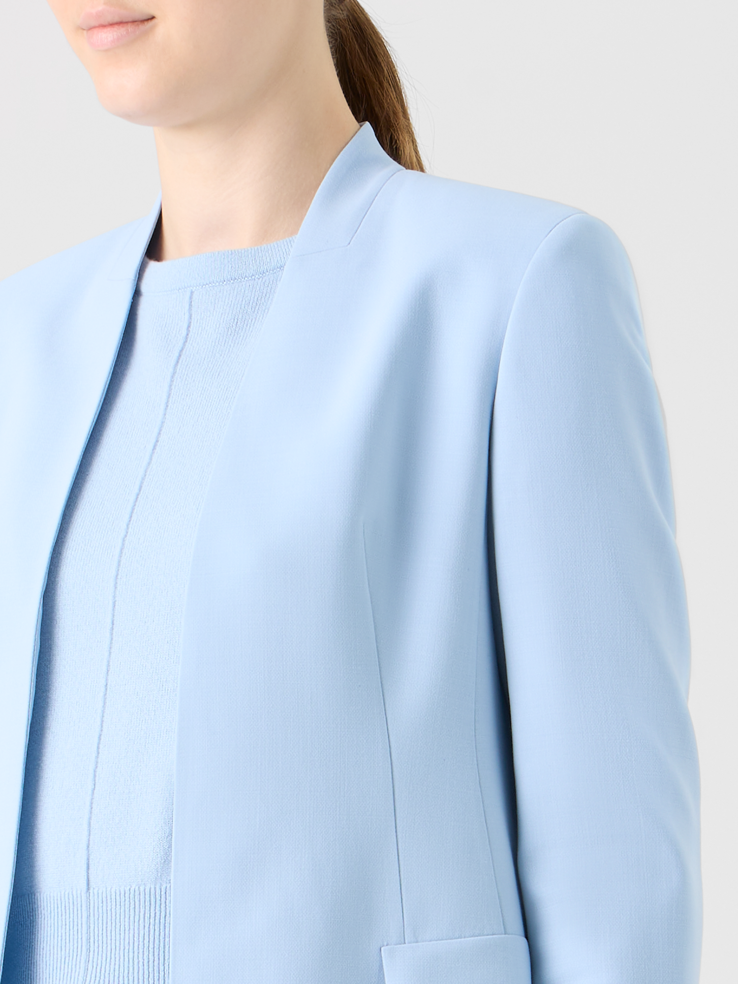 Designer Alvar Cardigan Style Jacket in Wool Double-Face - blue 