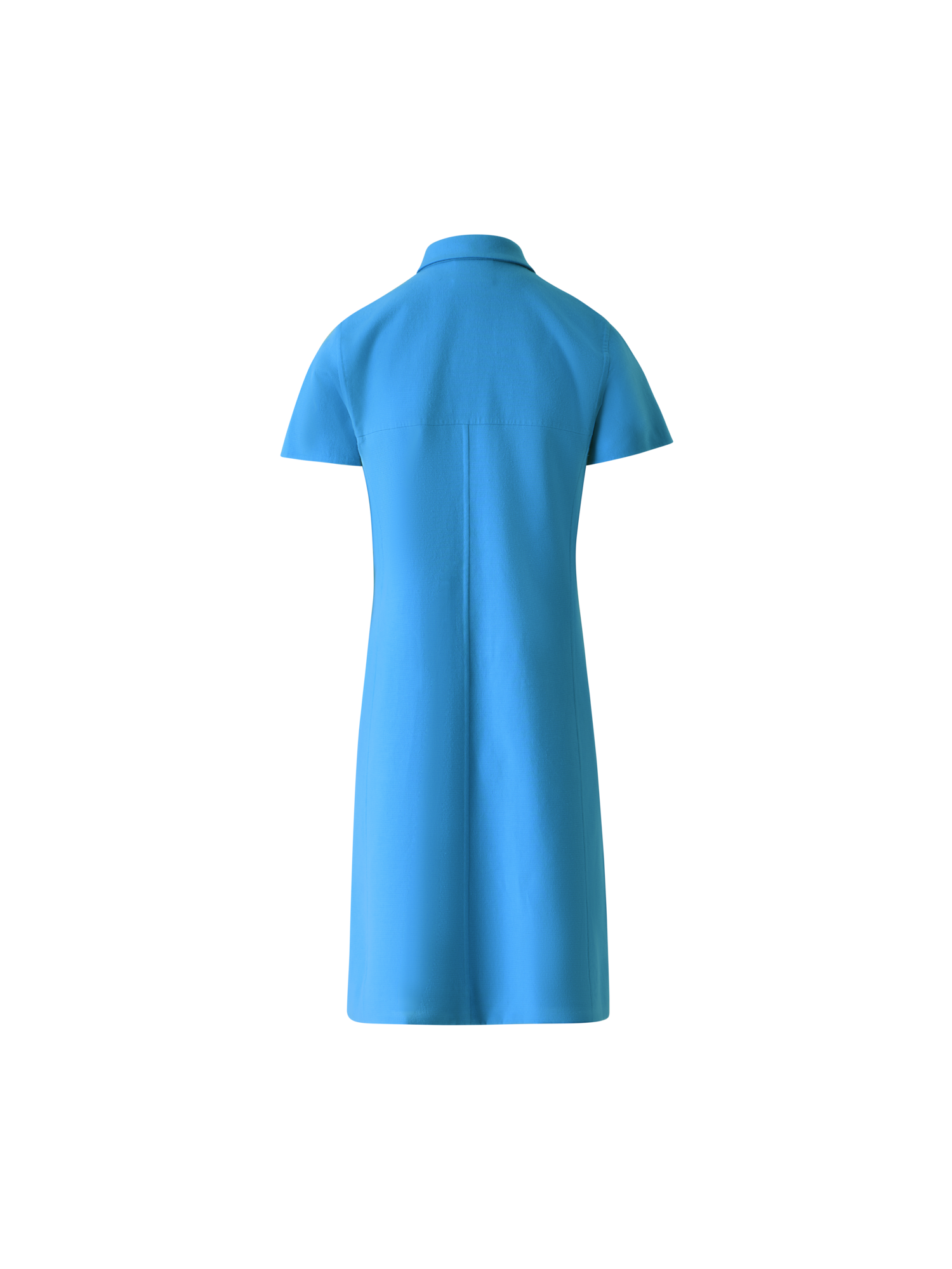 Designer Polo Dress in Cotton Silk Double-Face - blue