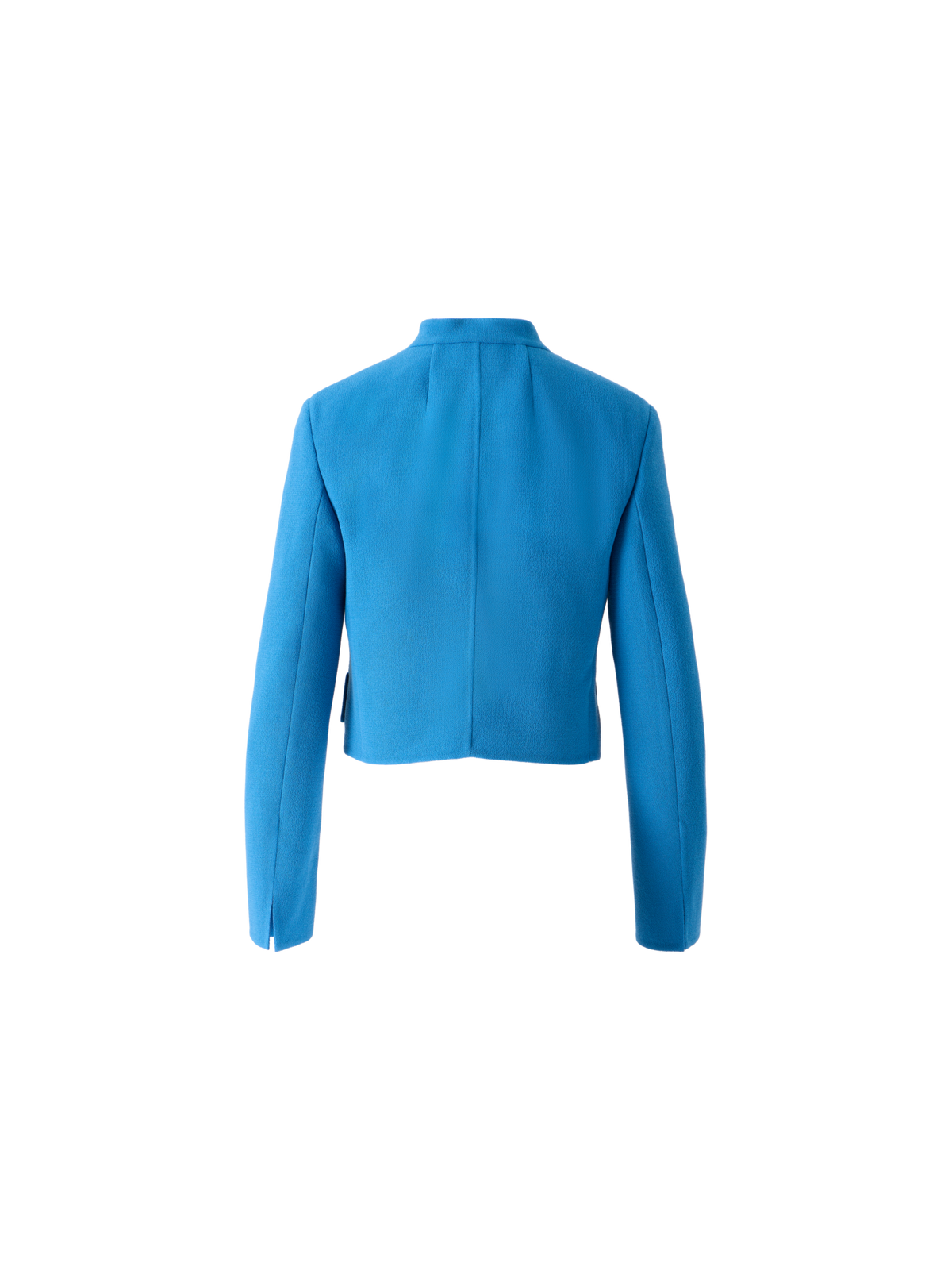 Designer Short Wool Crêpe Double-Face Jacket - blue