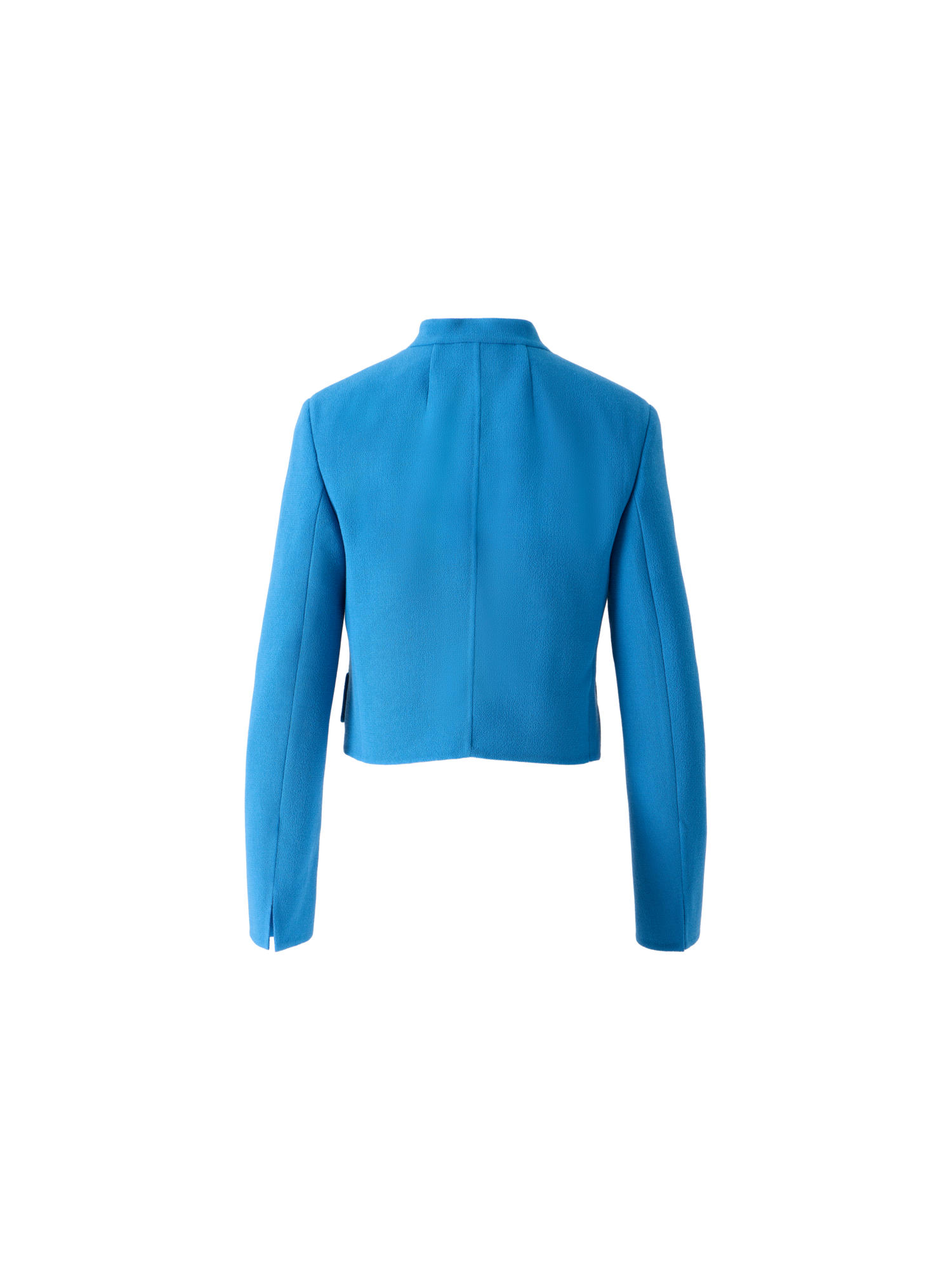 Designer Short Wool Crêpe Double-Face Jacket - blue
