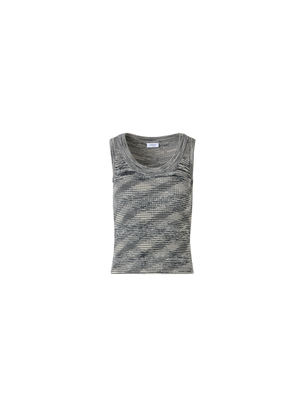 Designer Sleeveless Merino Wool Knit Top - grey