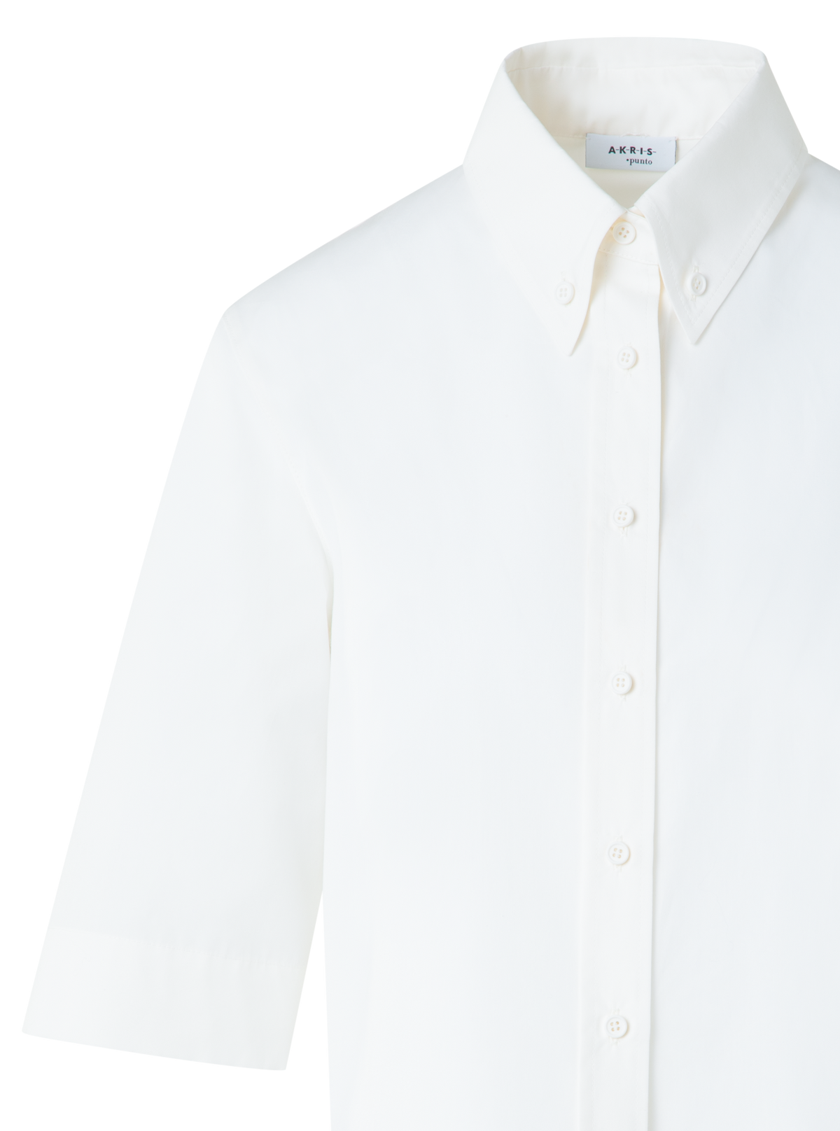 Designer Boxy Short-Sleeve Cotton Blouse - neutral - ecru - white