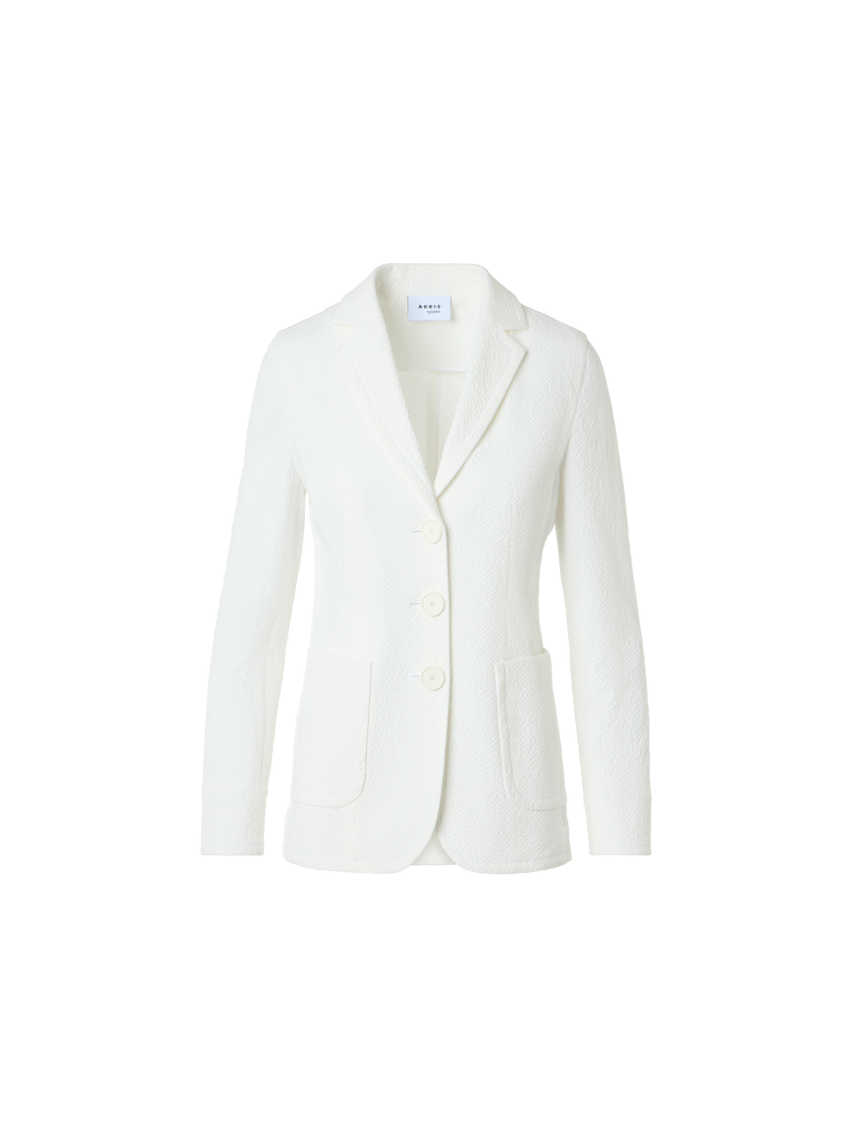 Designer Relaxed Cotton Stretch Seersucker Jacket - white
