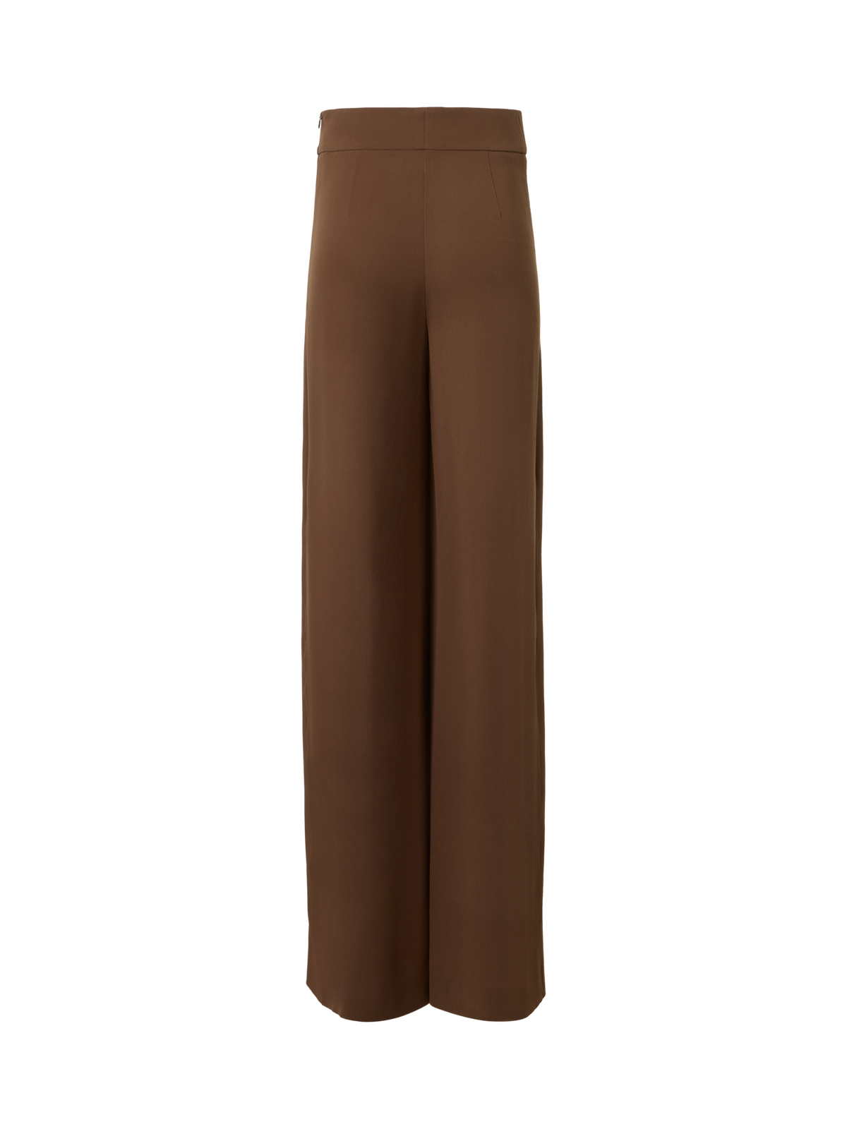 Designer Wide Silk Pants with Slits - brown