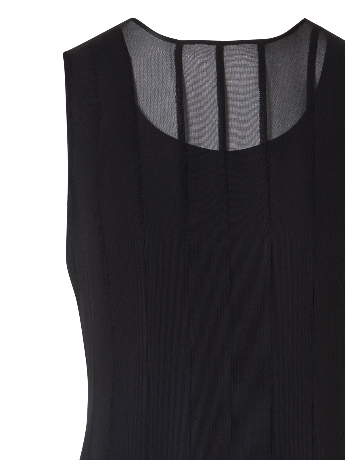 Designer Silk Midi Dress with High Plains Insets - black