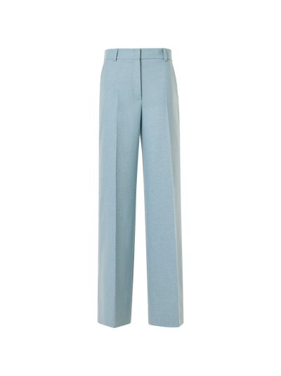 Designer Wide Leg Wool Flannel Pants