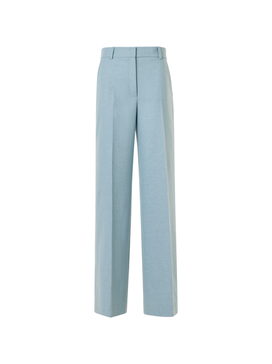 Designer Wide Leg Wool Flannel Pants