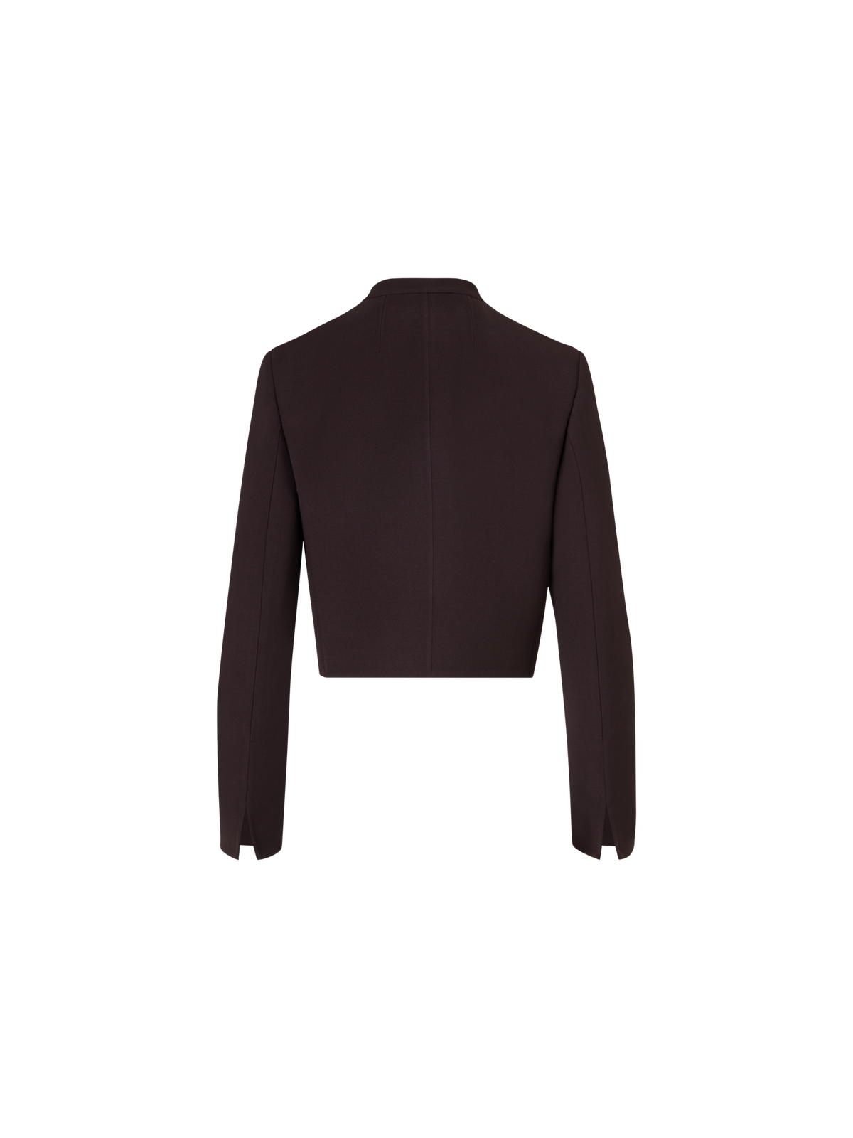 Designer Short Wool Double-Face Jacket with Gold Buttons - brown