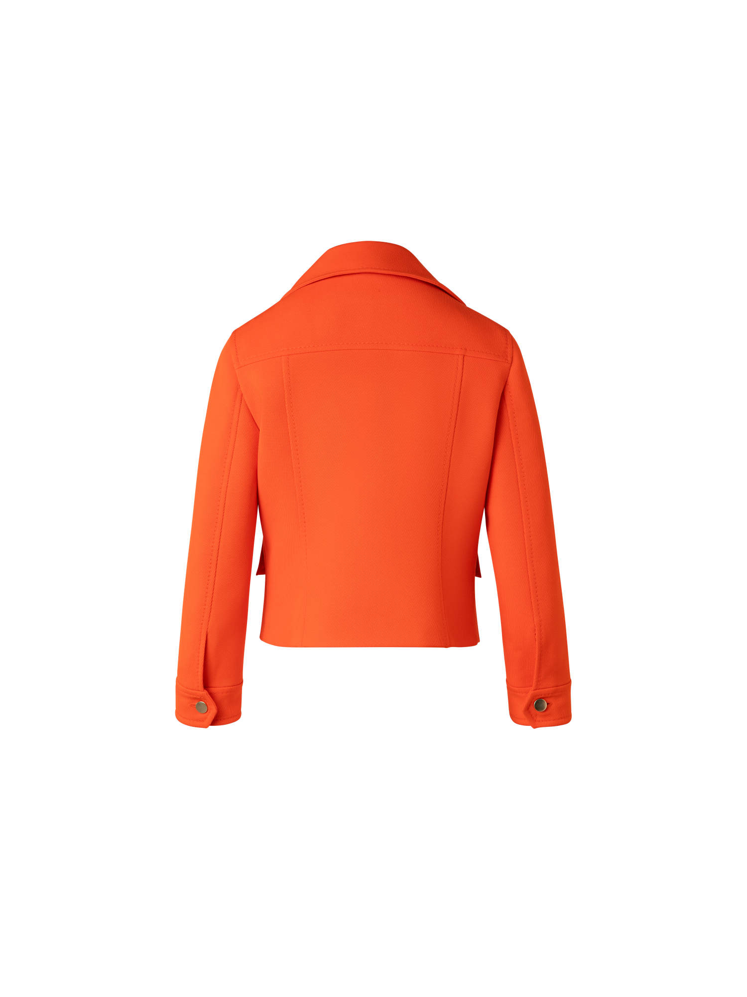 Designer Cropped Jacket in Wool Tricotine - orange