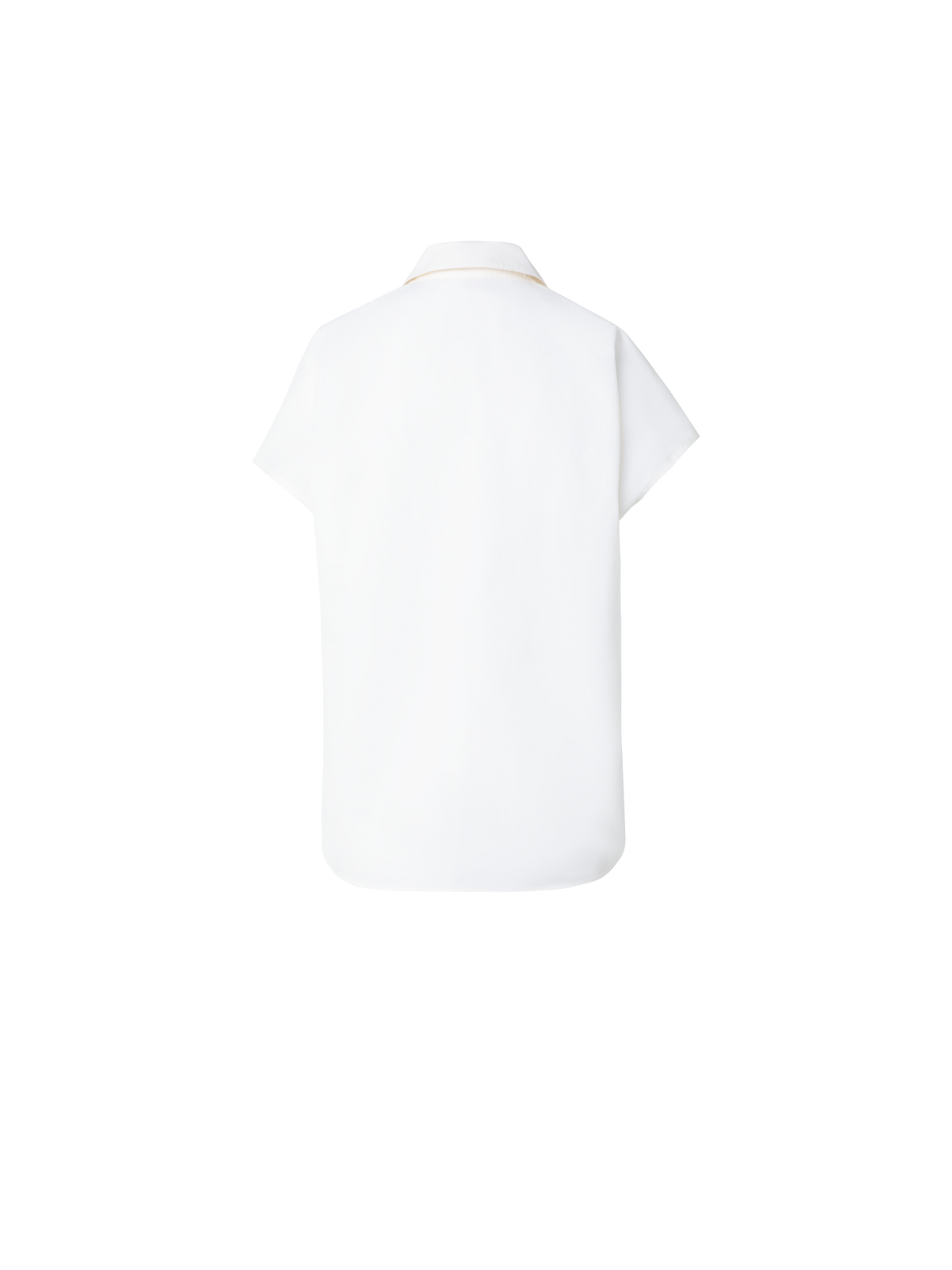 Designer Cotton Blouse with Biker Collar - ecru - white