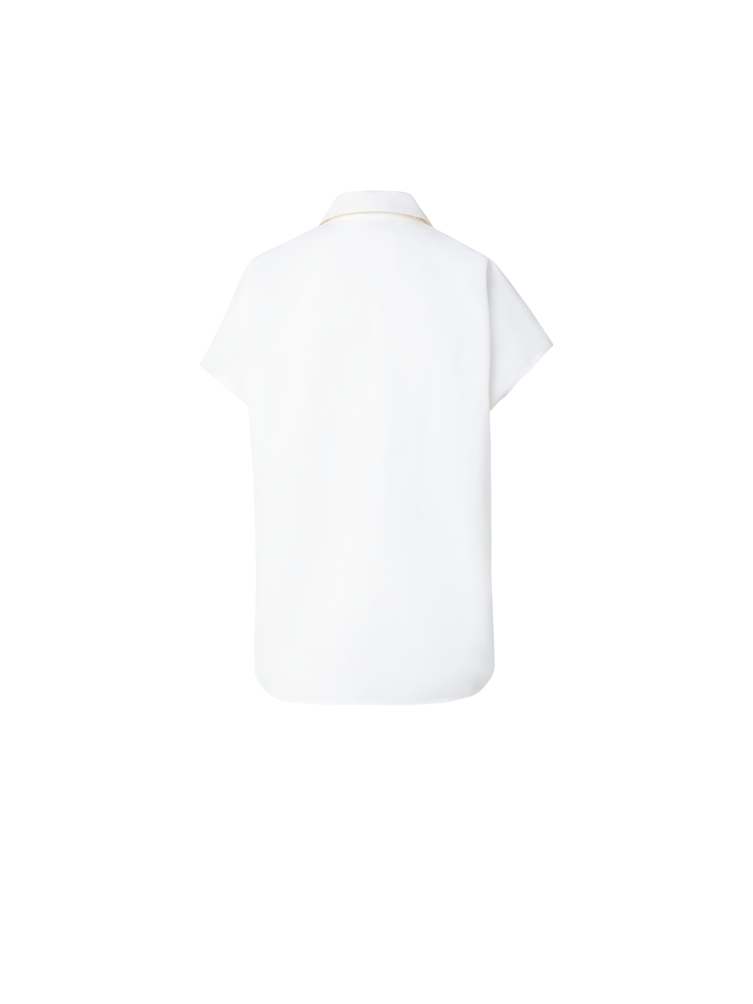 Designer Cotton Blouse with Biker Collar - ecru - white