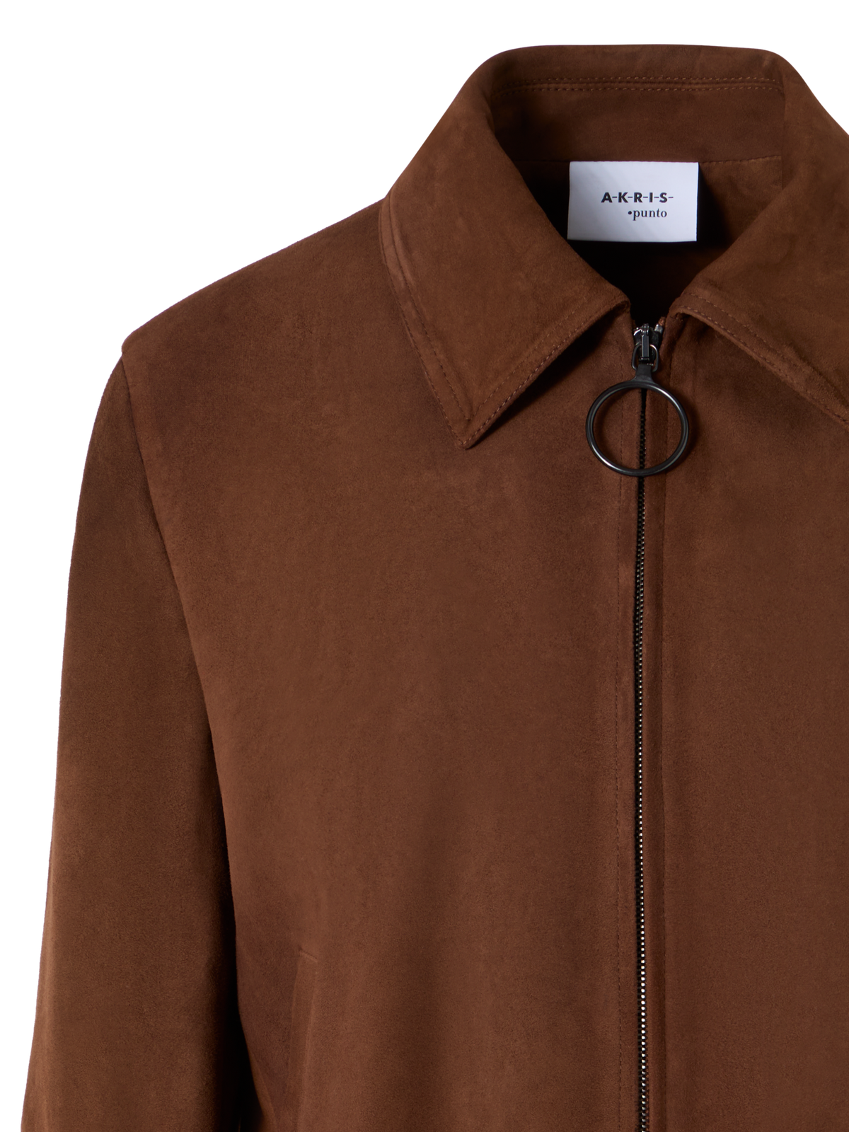 Designer Bomber Jacket in Suede Goat Leather - brown