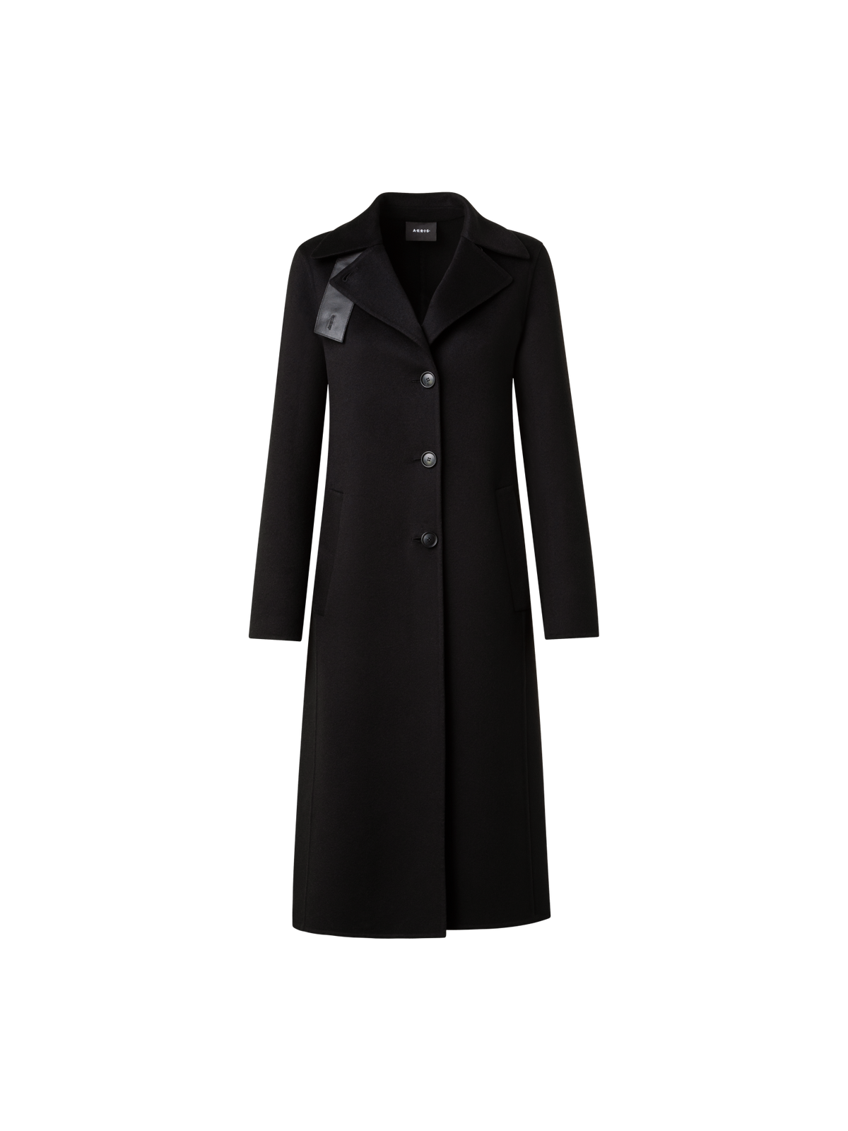 Long Womens Black Cashmere Coat Designer Double-Face Blazer Coat