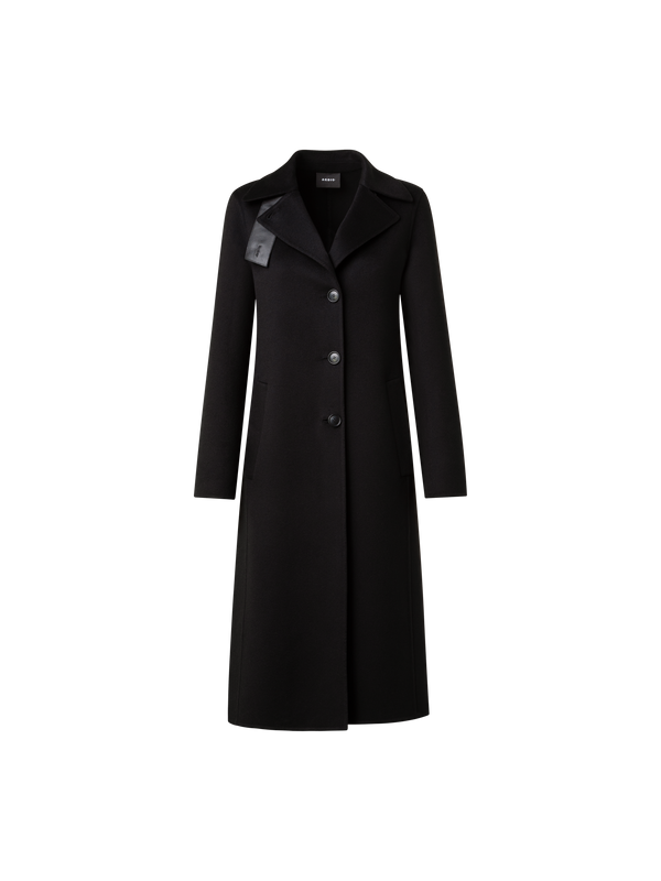 Long Womens Black Cashmere Coat | Designer Double-Face Blazer Coat Long Womens Black Cashmere Coat | Designer Double-Face Blazer Coat