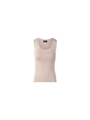 Designer Silk Knit Tank Top - neutral - pastel - beige