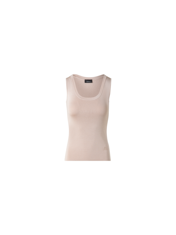 Designer Silk Knit Tank Top - neutral - pastel - beige