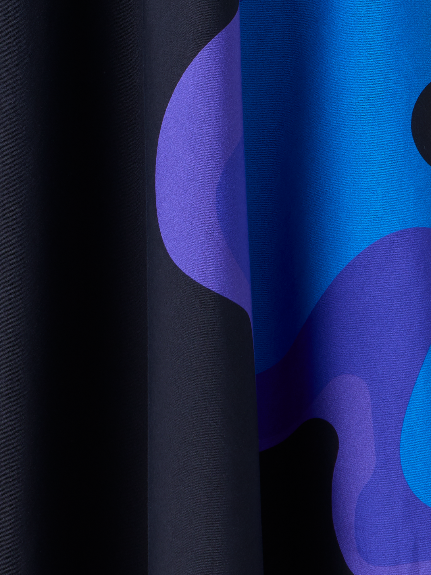 Designer XL Pop Dot Flower Print Midi Skirt - navy