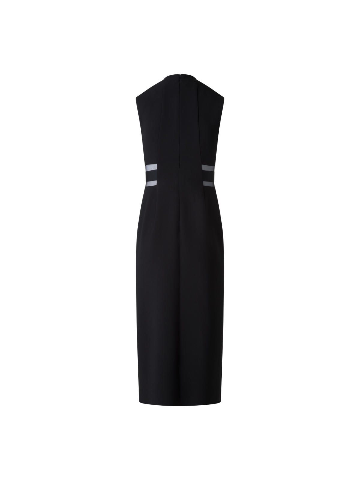 Evening Sheath Dress with Tulle Waist Inset Black / 10 Evening Sheath Dress with Tulle Waist Inset Black / 10