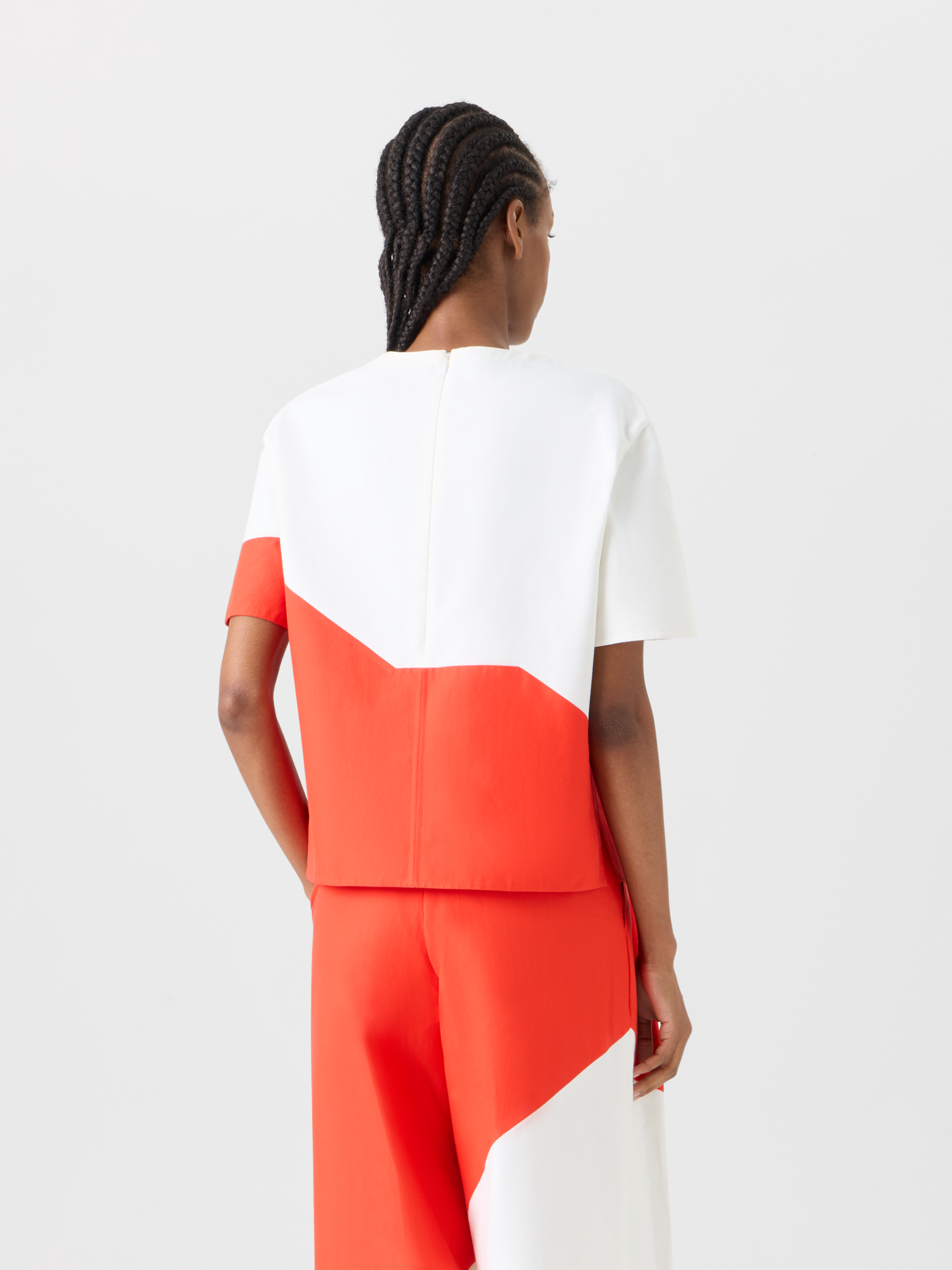 Designer Boxy Blouse with Polygon Print - multicolor 