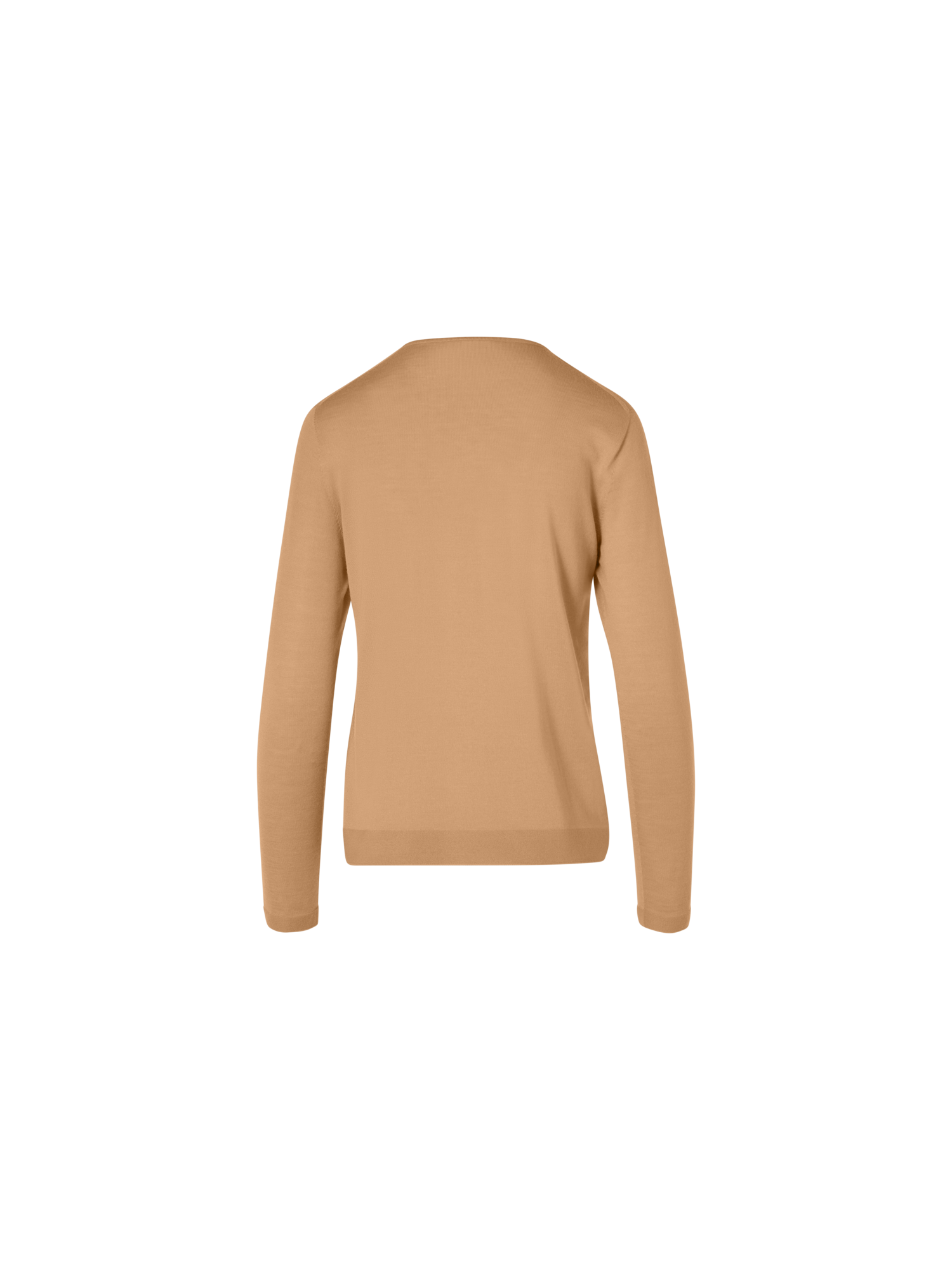 Designer Long-Sleeve Cashmere-Silk Knit Sweater - brown