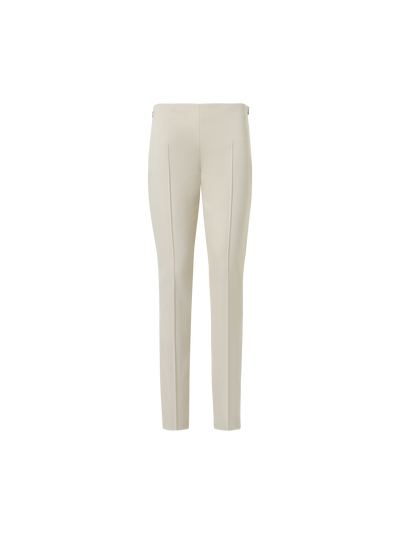 Designer Cotton Techno Stretch Slim Leg Pants - beige