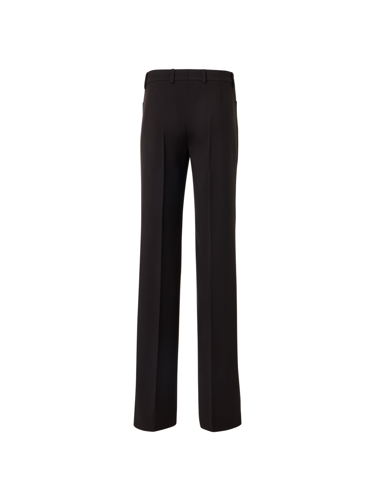 Designer Wool Tricotine Pants with Front Piping - brown