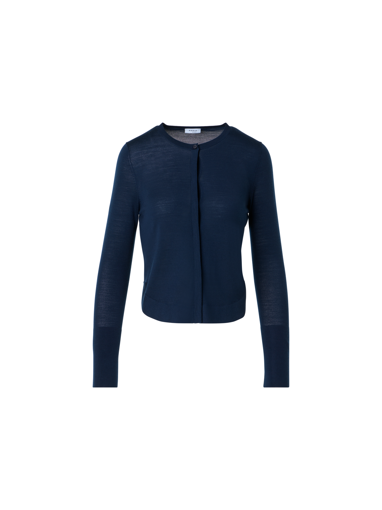 Designer Lightweight Merino Wool Knit Cardigan - navy - blue