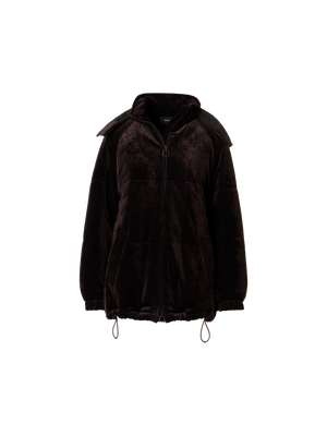 Designer Padded Oversize Corduroy Parka - brown