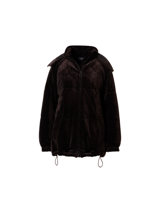 Designer Padded Oversize Corduroy Parka - brown