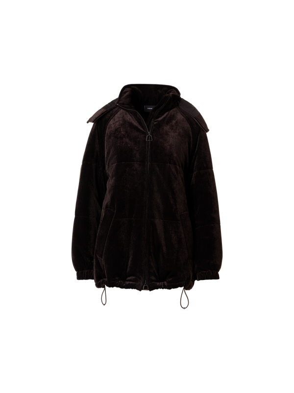 Designer Padded Oversize Corduroy Parka - brown